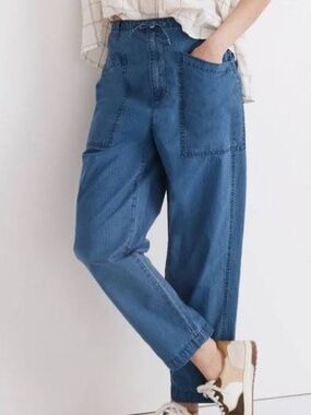 Madewell Indigo Rip Stop Drawstring Cargo Pants